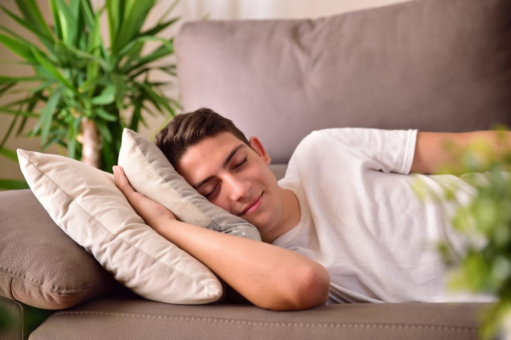 Teenage Boy Sleeping On Couch
