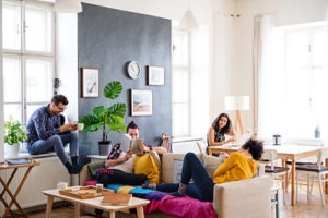 clients relax at a sober living home in texas