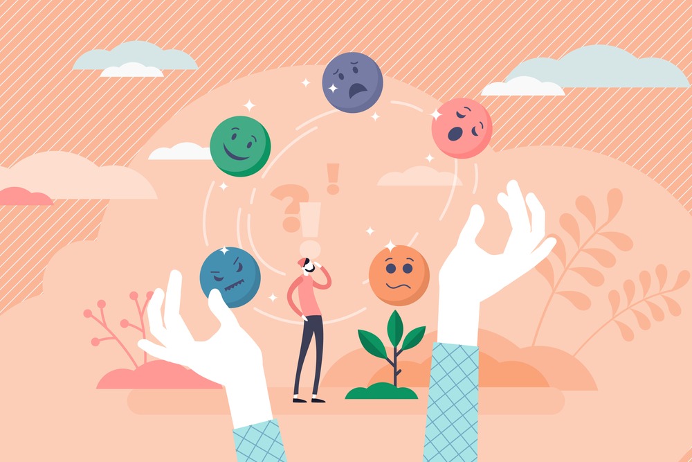 illustration of juggling emotion and emotional intelligence