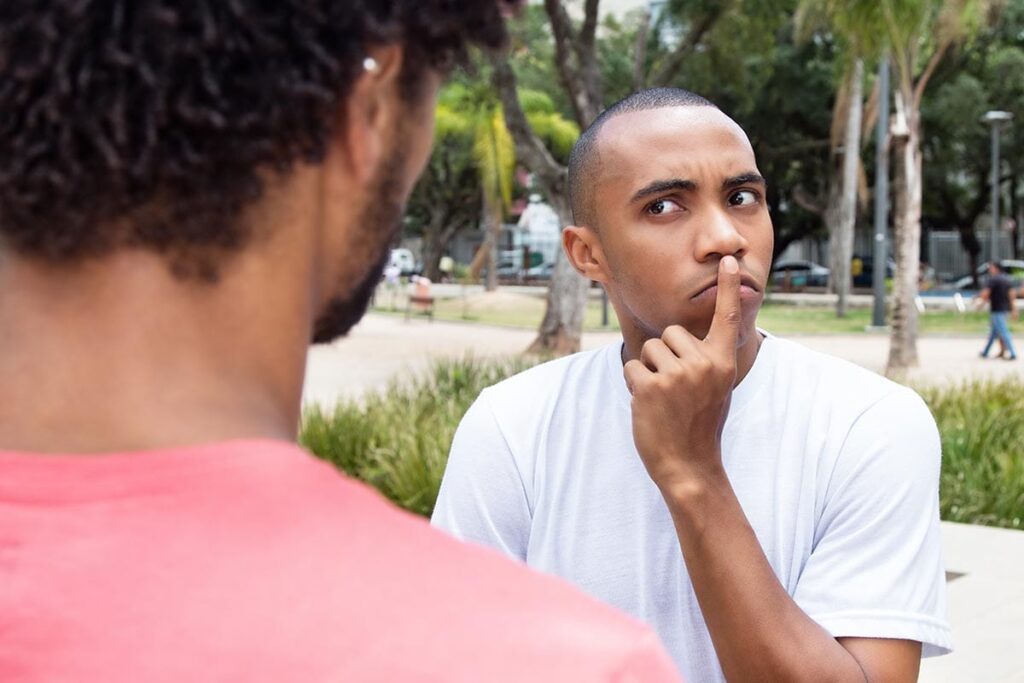 a person looks questioning as they wonder about questions to ask addict