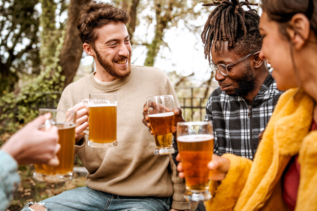 friends gather and drink too many drinks together