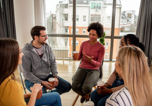 A group of people in meth addiction treatment