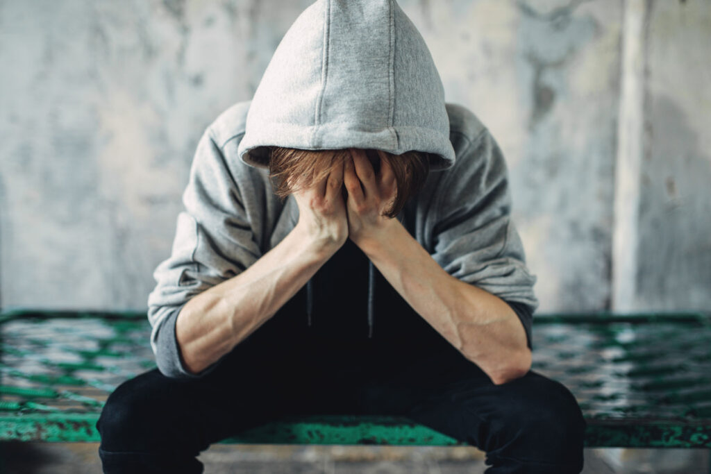 Person thinking about steroids and mental health