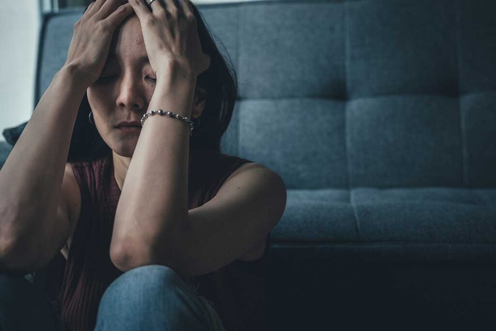 Person struggling with an anxiety attack