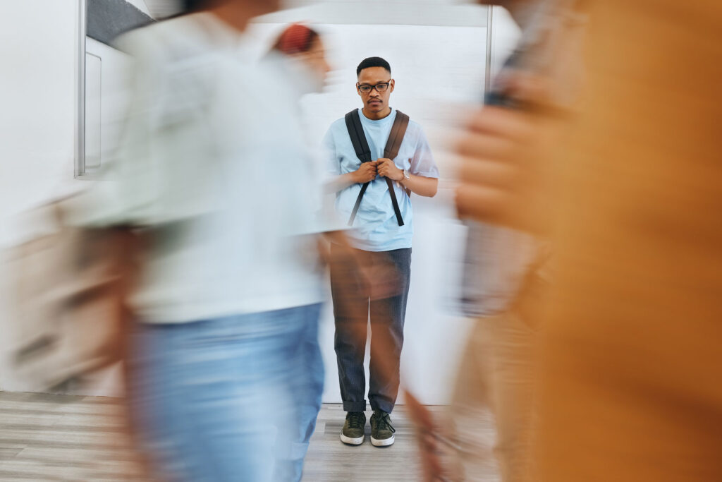 Person experiencing social anxiety