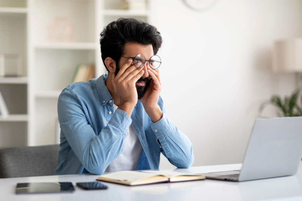 Person experiencing stress and burnout